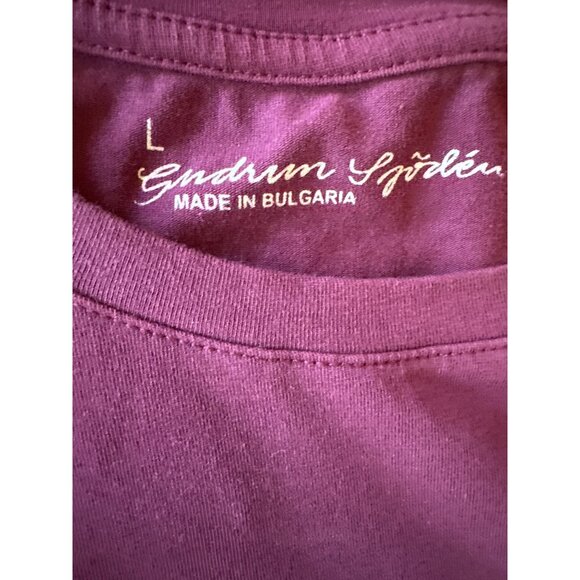 Gudrun Sjödén Womens Long-Sleeve Cotton Blend Top Plum Purple Size L - Picture 2 of 6